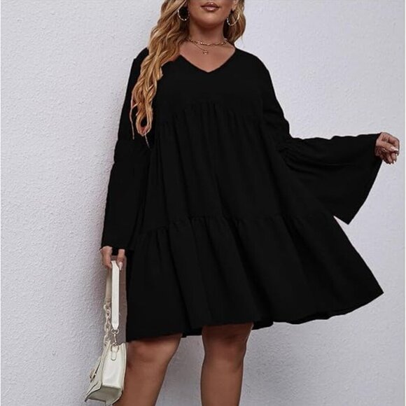 Black Tiered Swing Dress – Plus Sizes Multiple – NWOT - Picture 1 of 6